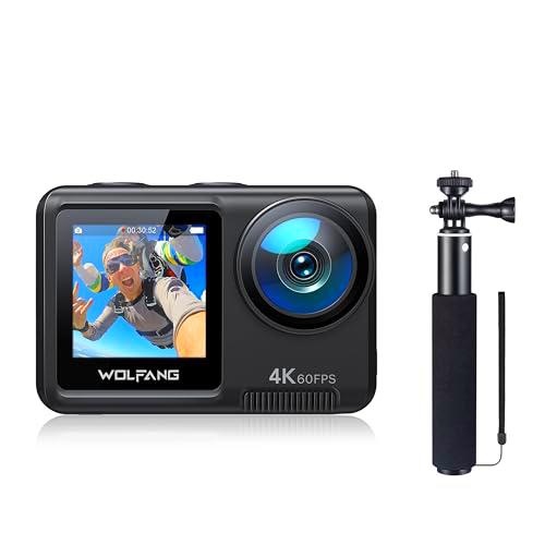 WOLFANG Cámara Deportiva GA420 4K60FPS &amp; Juego de Selfie Stick