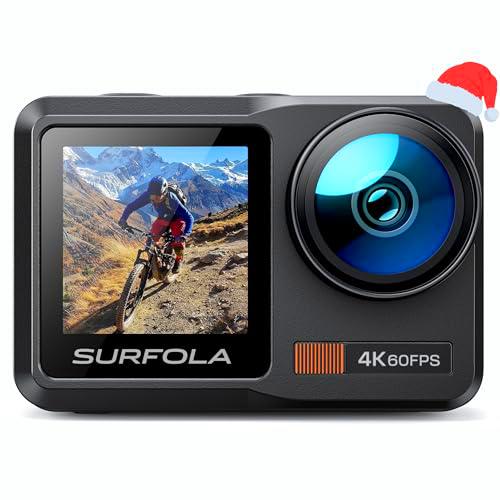 Surfola SF630 Cámara Deportiva 4K 60FPS, subacuática 40M Impermeable de Metal Desnudo 10M