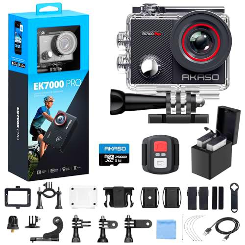 AKASO EK7000 Pro - Cámara deportiva 4K con tarjeta microSDXC 256 GB
